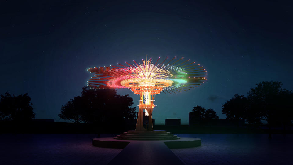 錦華公園主燈乘風逐光(圖片來源：2021新竹燈會網站) 