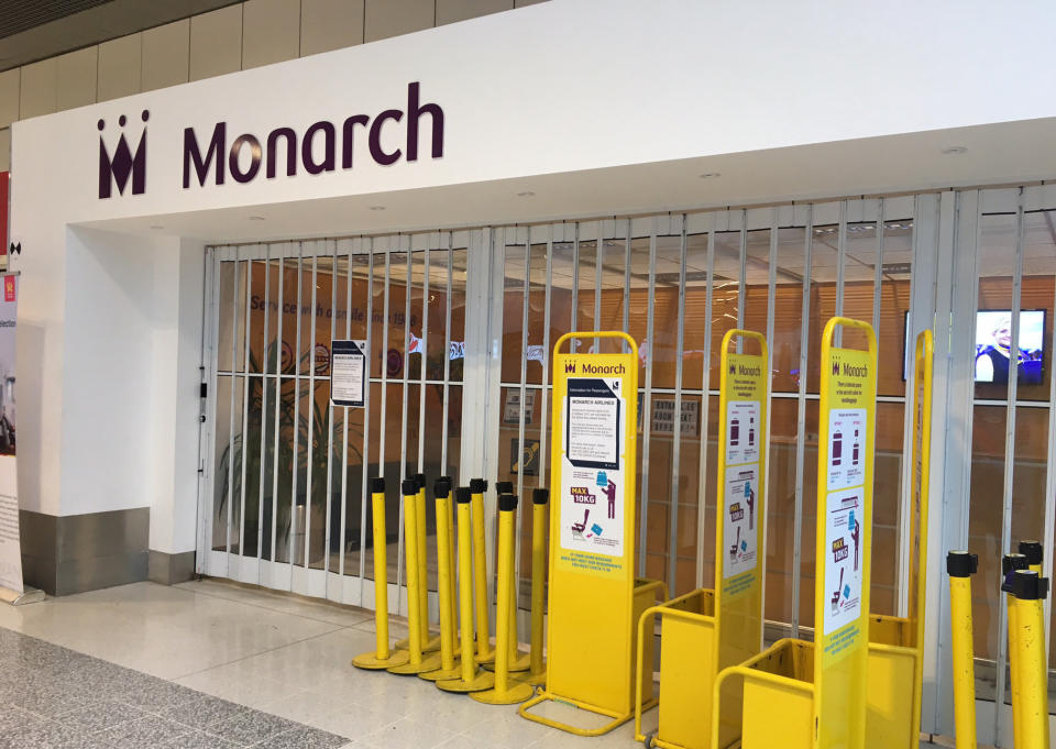 Monarch airline’s customer service and ticket sale shut down at Manchester (SWNS.com)