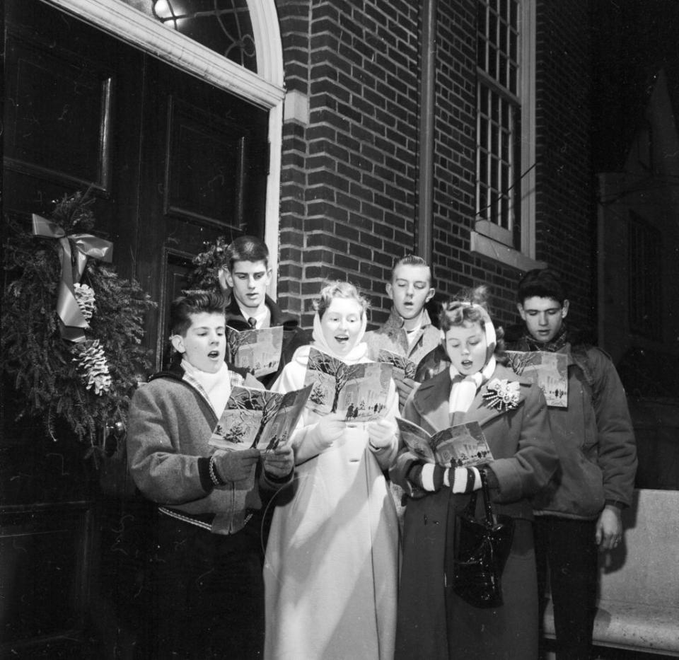 circa 1955 students from the floral park methodist church school singing carols photo by carstenthree lionsgetty images