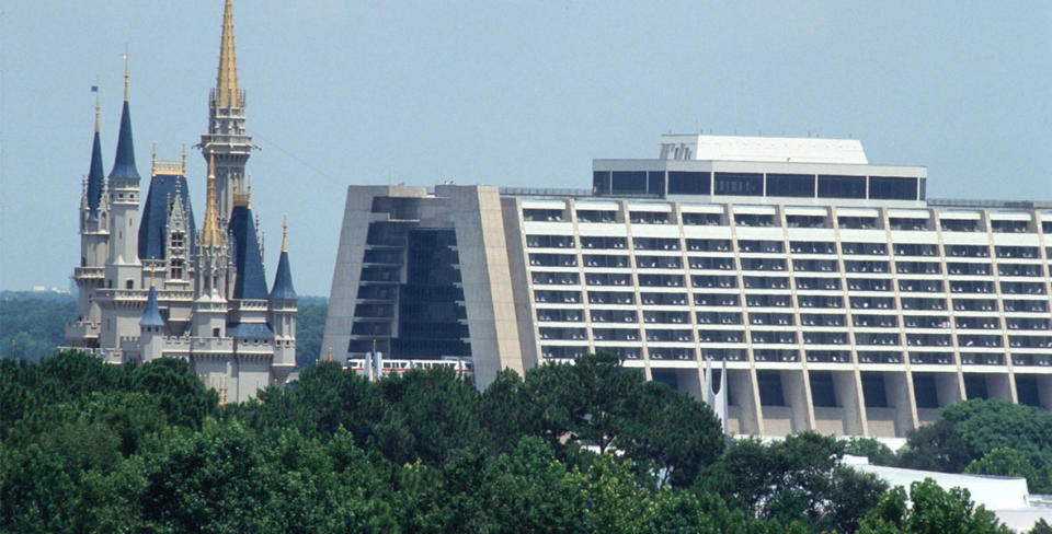 Disney’s Contemporary Resort at Walt Disney World in Florida, where Nixon gave his “I’m Not a Crook” speech. The president and his daughters previously presided over the grand dedication of the monorail at Disneyland in Anaheim. - Credit: D23