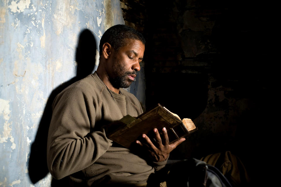 A man reads a book