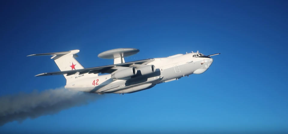 Norway released this video of a Russian surveillance aircraft off its coast. (Norwegian Government)