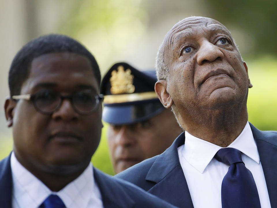 Bill Cosby arrives for his sexual assault trial at the Montgomery County Courthouse in Norristown, Pa: AP
