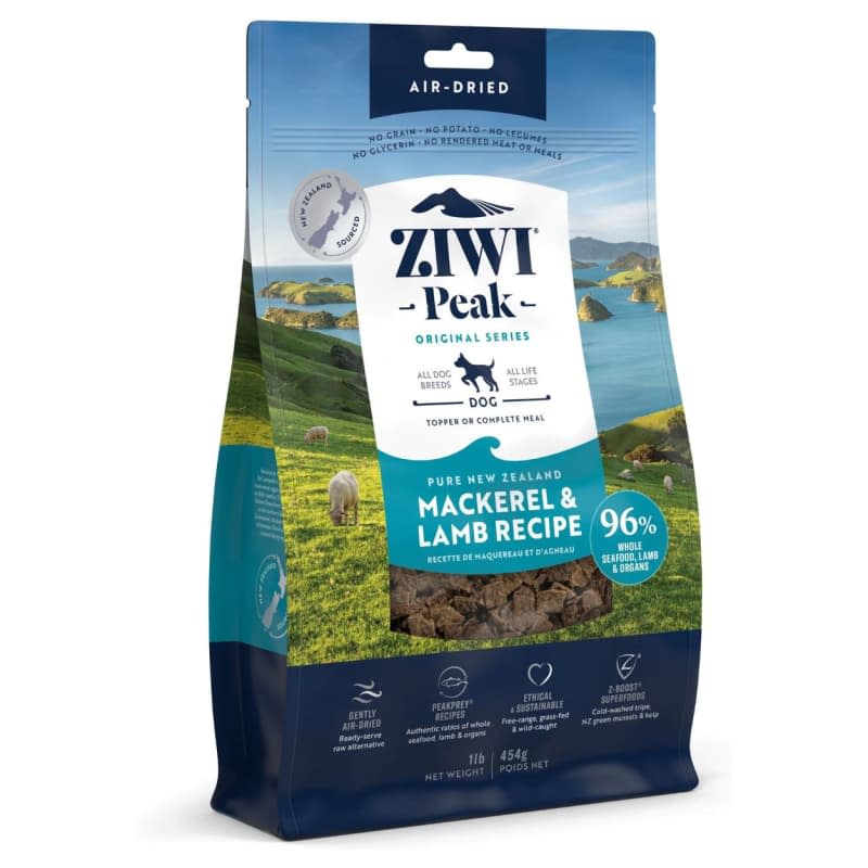 Ziwi Peak Grain-Free Air-Dried Dog Food, Mackerel & Lamb
