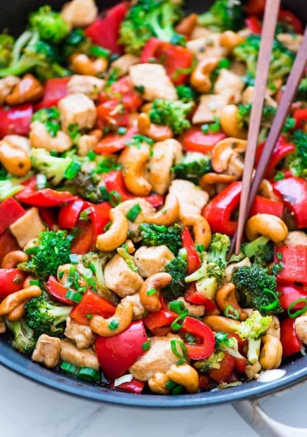 Close-up of Thai Cashew Chicken