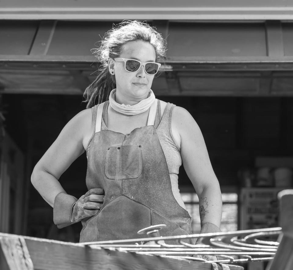 Knoxville’s maker businesses run the gamut – from artists and crafters, to brewers and distillers, to fabricators, foodies, and fashionistas and many more. Karly Stribling of Soil & Steel is an accomplished metalworker. She’ll meet up with her fellow entrepreneurs at the 7th annual Maker City Summit from Sept. 16-18, 2022. 
Photo dated May 24, 2018