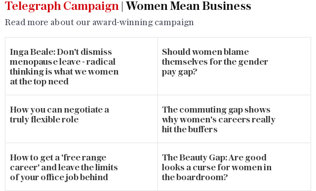 Telegraph Campaign | Women Mean Business