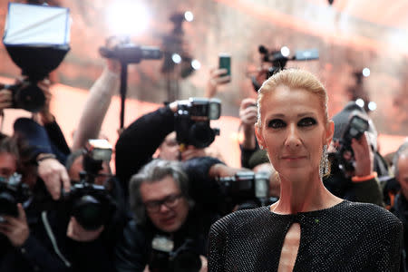 Singer Celine Dion poses before the Haute Couture Spring-Summer 2019 collection show by designer Alexandre Vauthier in Paris, France, January 22, 2019. REUTERS/Gonzalo Fuentes