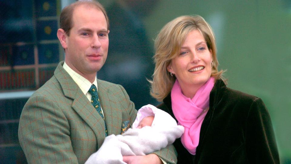 Edward and Sophie with newborn daughter Lady Louise Windsor