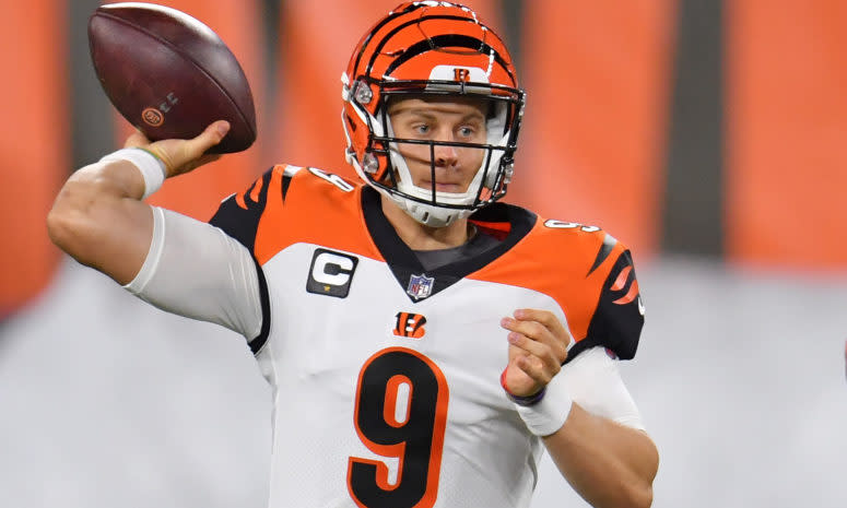 Joe Burrow throws a pass for the Cincinnati Bengals.