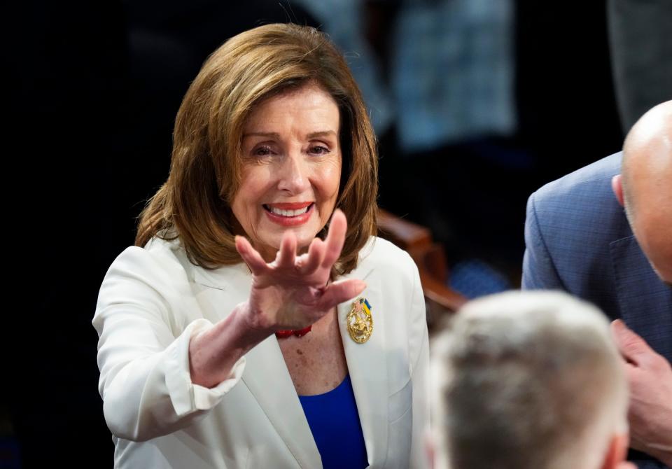 Rep. Nancy Pelosi (D-Ca) before President Joe Biden delivers the State of the Union address to Congress at the U.S. Capitol in Washington March 7, 2024.
