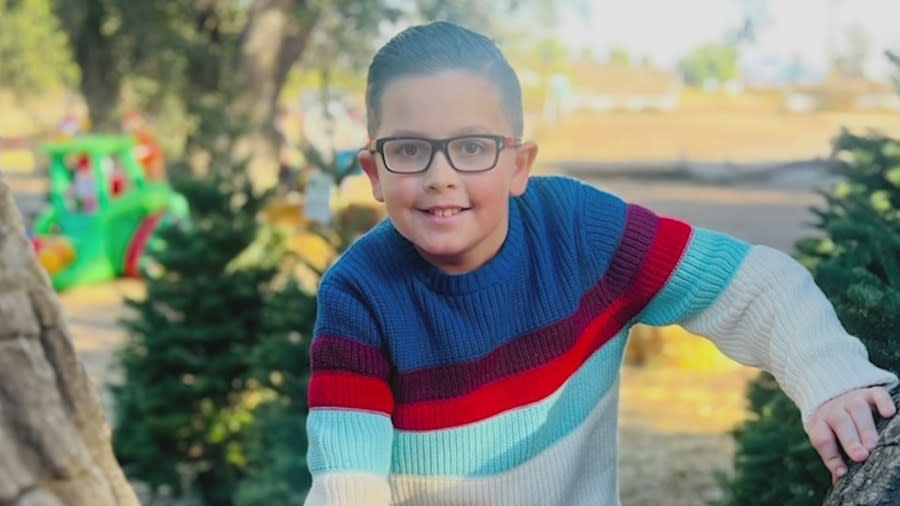 Sebastian Guerra, 10, has been diagnosed with a rare brain cancer. He and his mother spoke with KTLA on May 5, 2024. (KTLA)