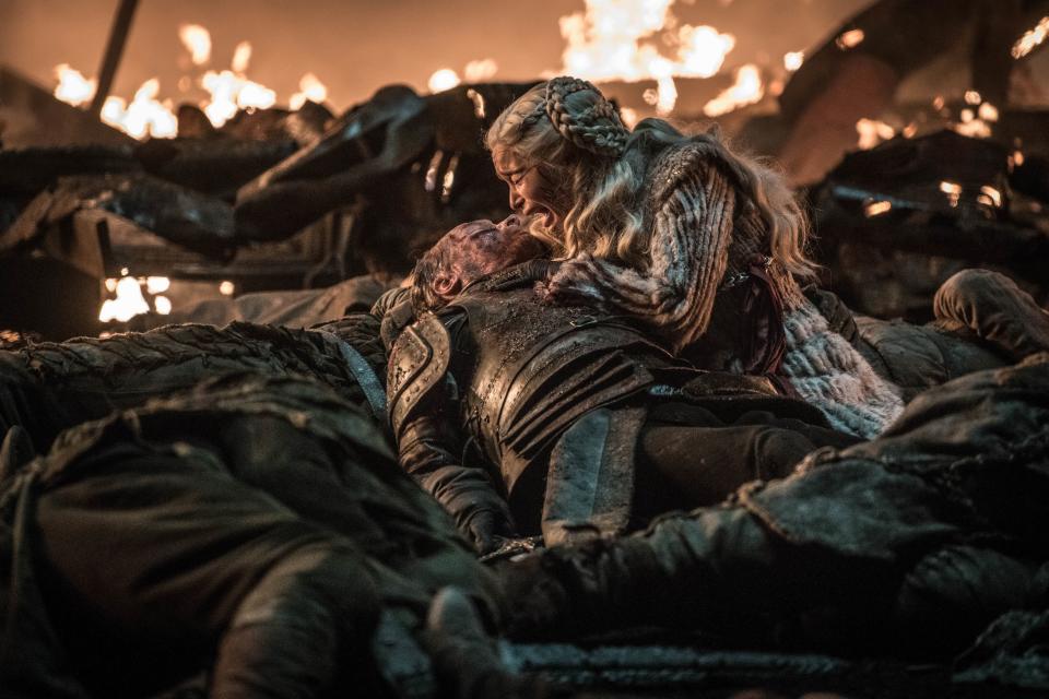 Iain Glen as Jorah Mormont and Emilia Clarke as Daenerys Targaryen | Helen Sloan—HBO