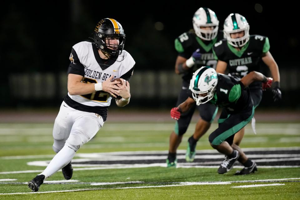 Connor McClellan scored two touchdowns in Upper Arlington's 21-3 win over Dublin Coffman on Friday.