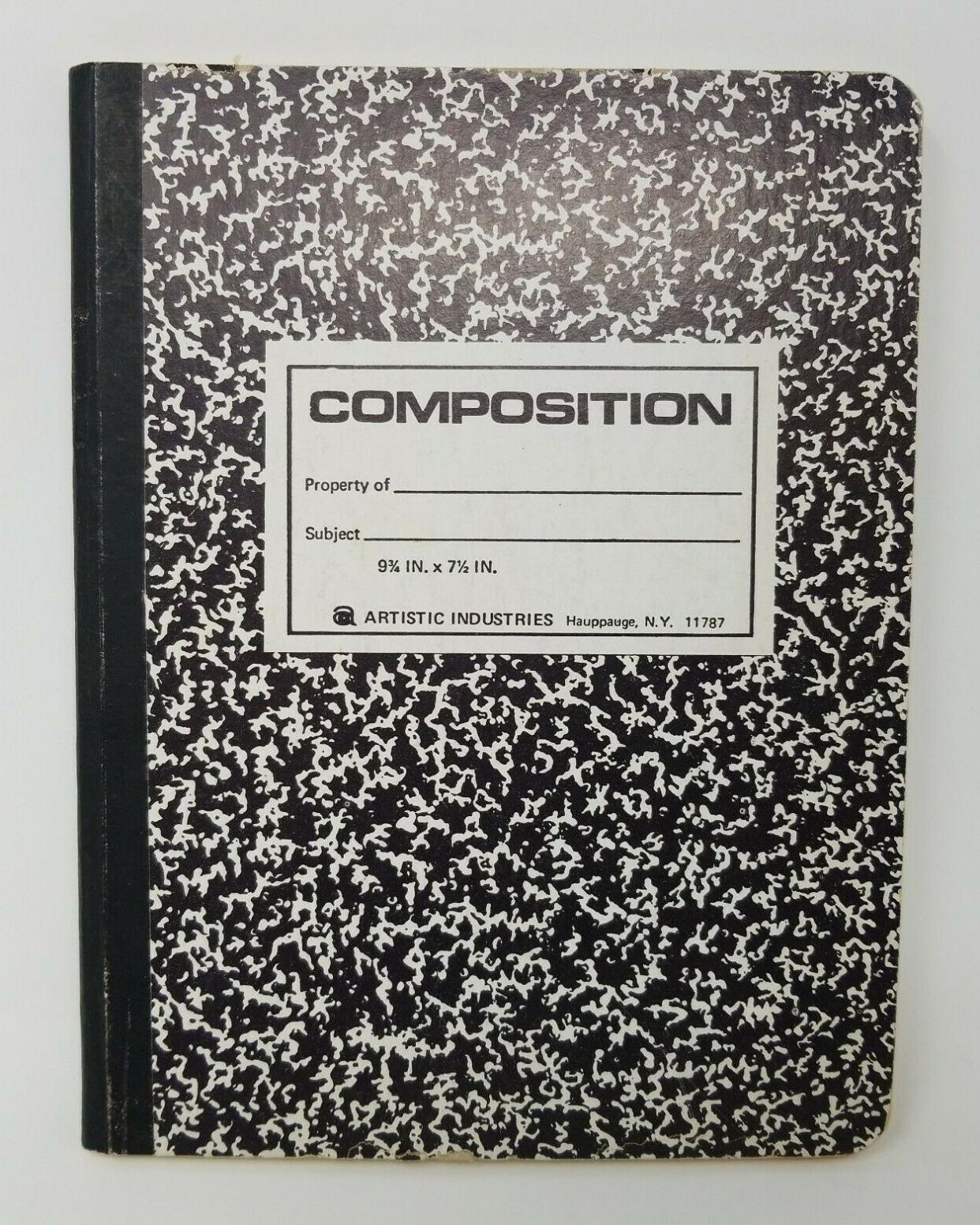 Vintage 80s Artistic Industries Wide Ruled Composition Book