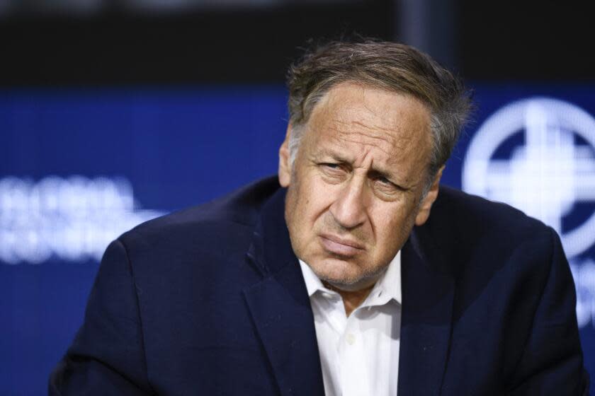 Adam Aron, Chairman of the Board and CEO, AMC Entertainment, listens during the Milken Institute Global Conference on October 18, 2021 in Beverly Hills, California. (Photo by Patrick T. FALLON / AFP) (Photo by PATRICK T. FALLON/AFP via Getty Images)