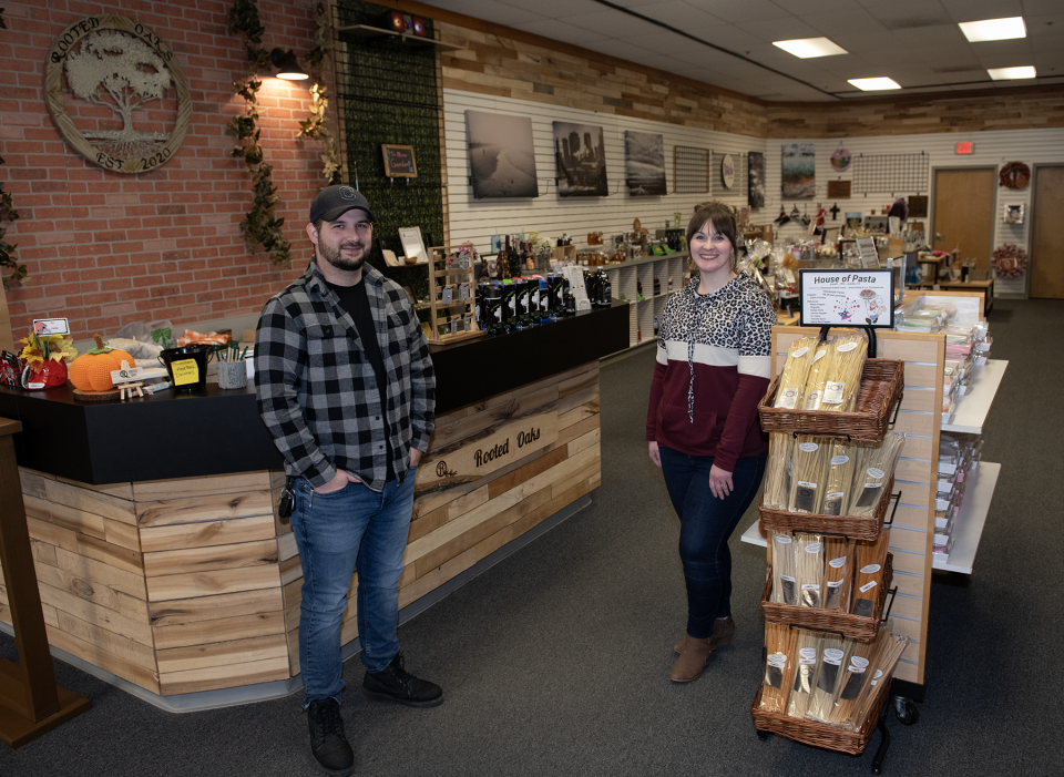 David and Sara Gehris own Rooted Oaks, a gift shop in Streetsboro with more than 40 artisans.