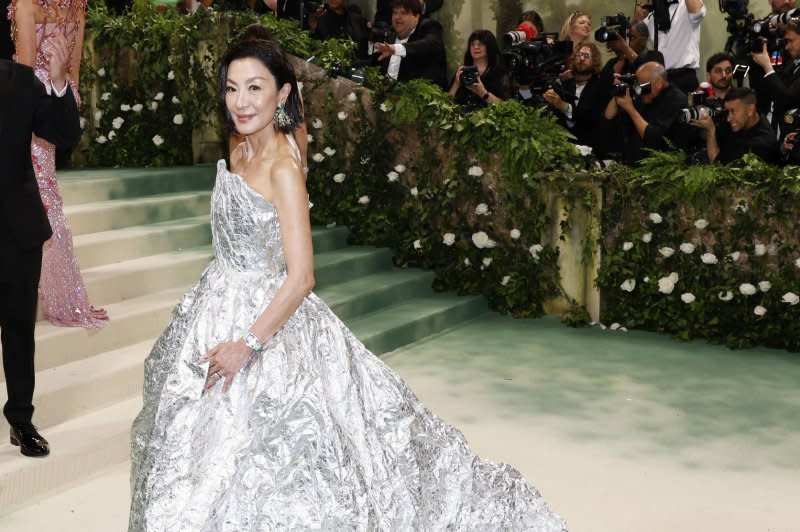 Michelle Yeoh attends the Met Gala on Monday. Photo by John Angelillo/UPI