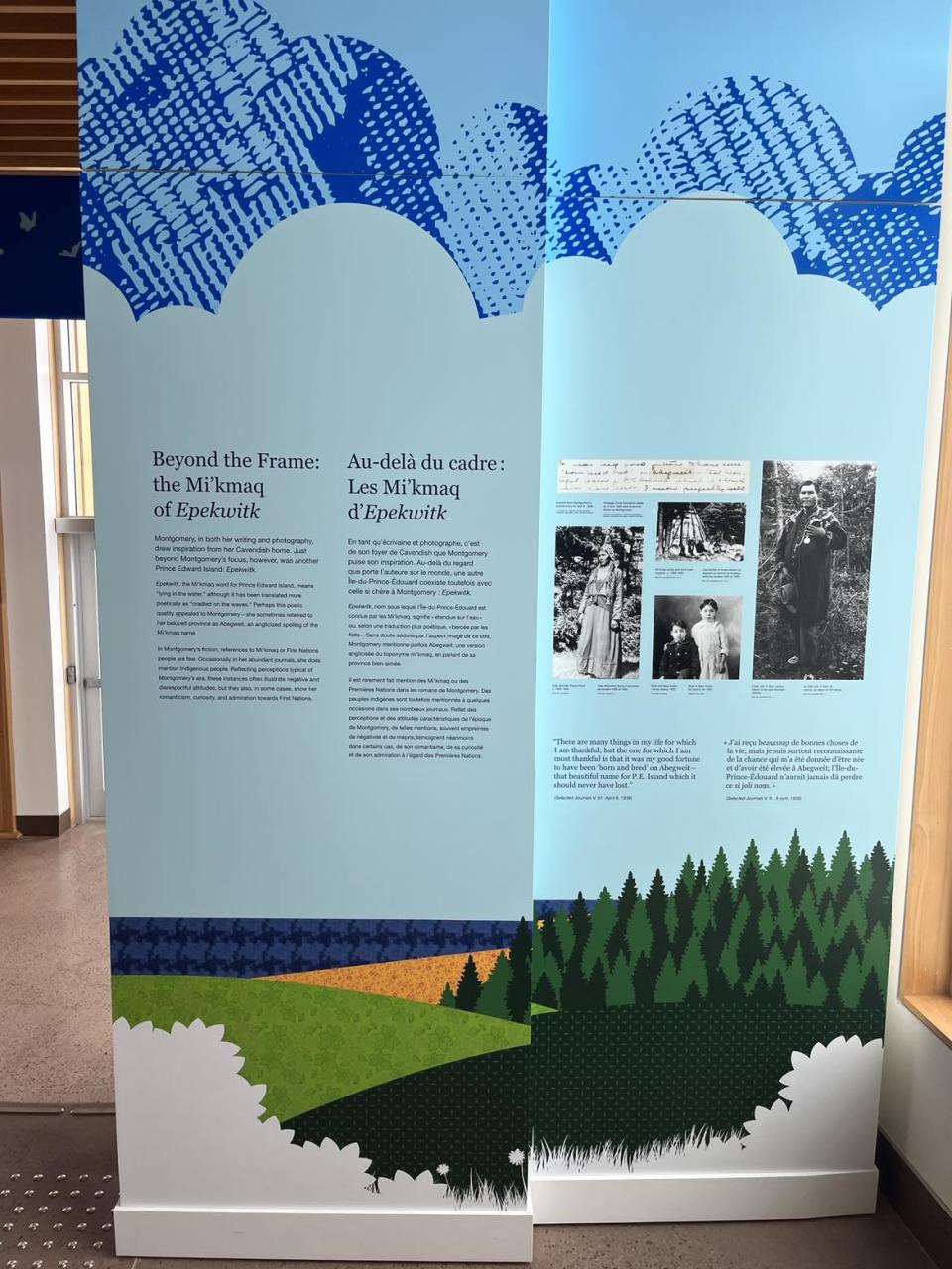 Parks Canada added Mi’kmaw interpretive panels at the Green Gables Heritage Place visitor centre that opened in 2019. 