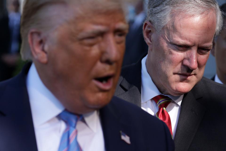 President Donald Trump and White House chief of staff Mark Meadows in 2020.