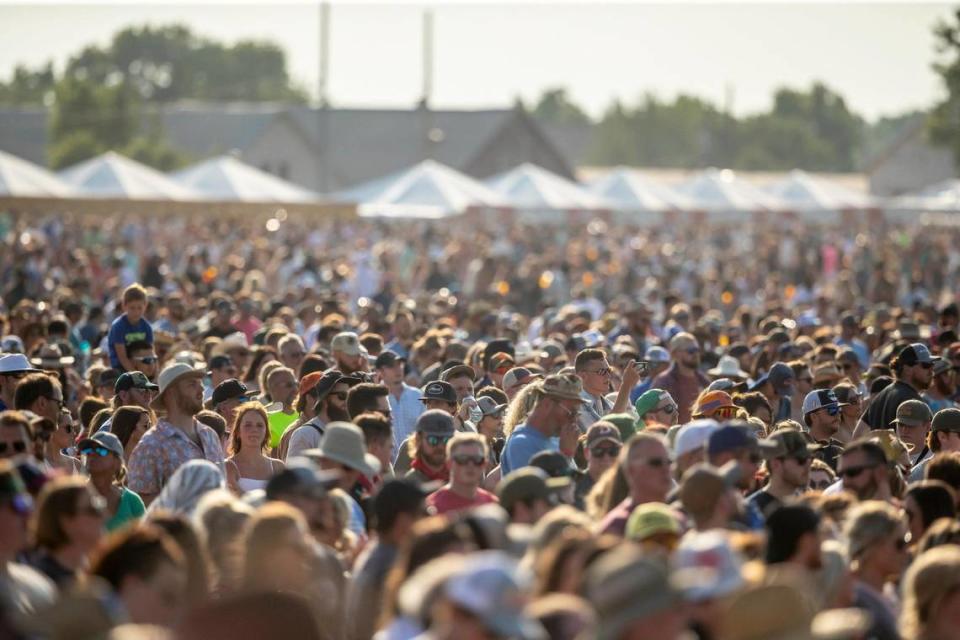 Fans attend the Railbird Music Festival at Red Mile in Lexington, Ky., on Saturday, June 3, 2023.