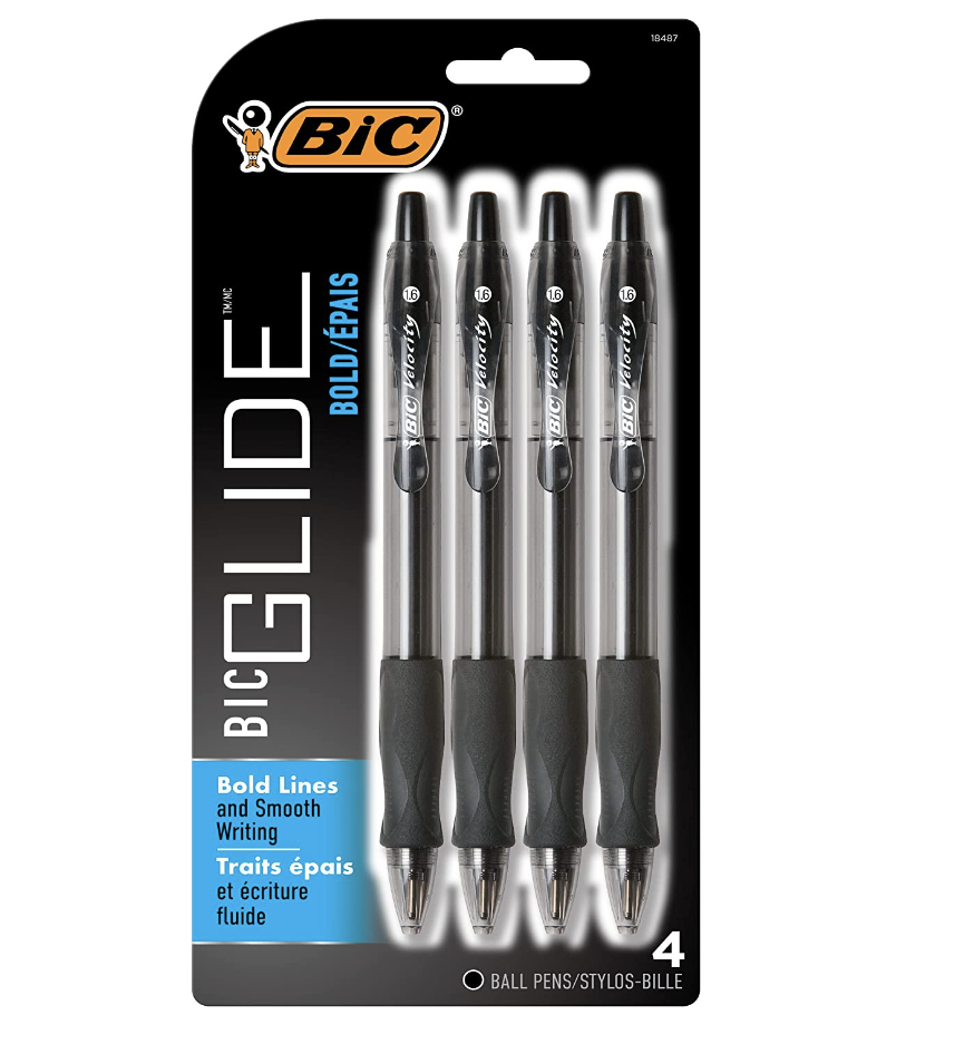 BIC Glide Bold Retractable Ball Point Pen (photo via Amazon)