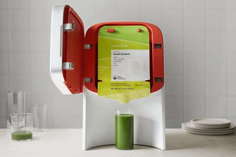美國新創公司「Juicero」推出的昂貴榨汁機成為矽谷笑柄，狼狽下架（取自Juicero官網）