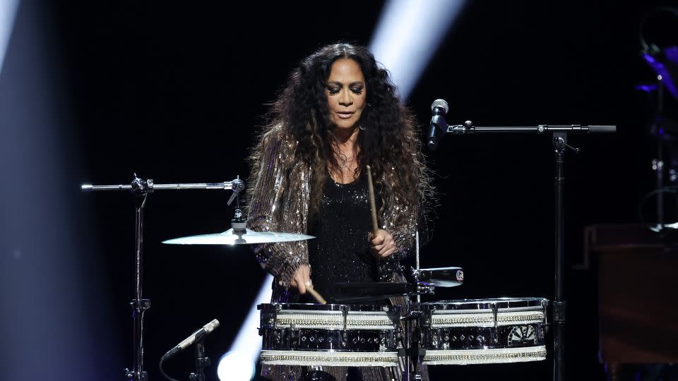 Sheila E. performs onstage at the Grammy Awards in February. - Leon Bennett/Getty Images