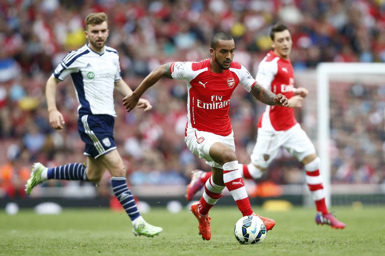 Arsenal midfielder Theo Walcott during the Premier League match against West Bromwich Albion at the Emirates Stadium on May 24, 2015