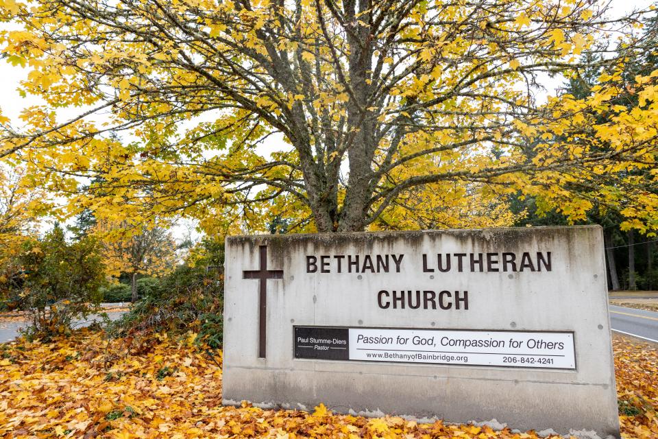 A view of the Bethany Lutheran Church sign on Finch Road.