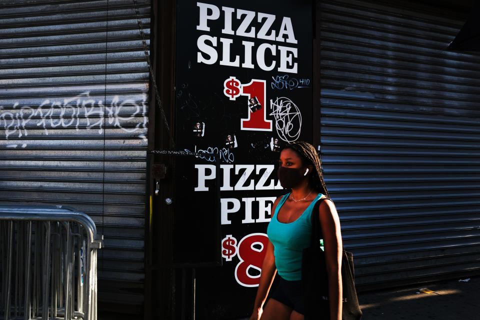 NEW YORK, NEW YORK - JULY 21: A pizzeria stands  on July 21, 2020 in the Brooklyn borough of New York City. As the United States economy continues to struggle due to the coronavirus pandemic, a surge in corporate bankruptcies is only adding to a difficult labor market. Through June 30 of this year, there have been more than 3,600 Chapter 11 filings, including by such well-known companies as J. Crew, Neiman Marcus, Hertz and others.  (Photo by Spencer Platt/Getty Images)