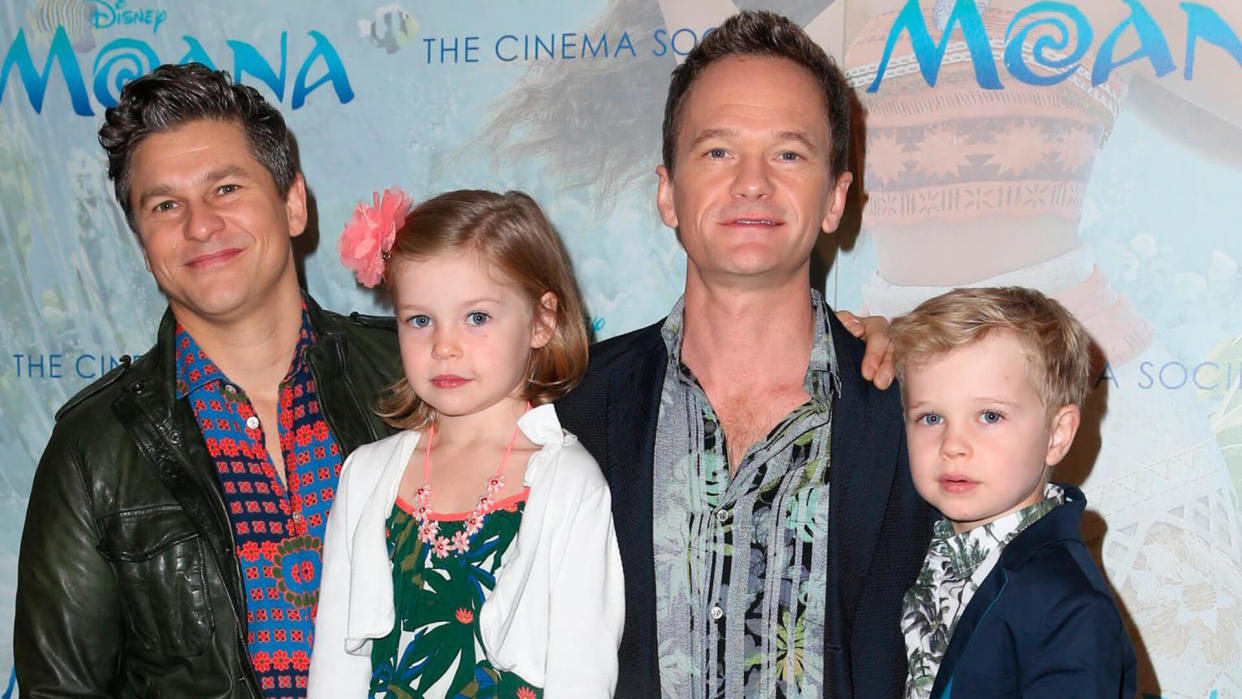 Mandatory Credit: Photo by Abel Fermin/Shutterstock (7449668c)Neil Patrick Harris and David Burtka with children'Moana' film screening, New York, USA - 20 Nov 2016.