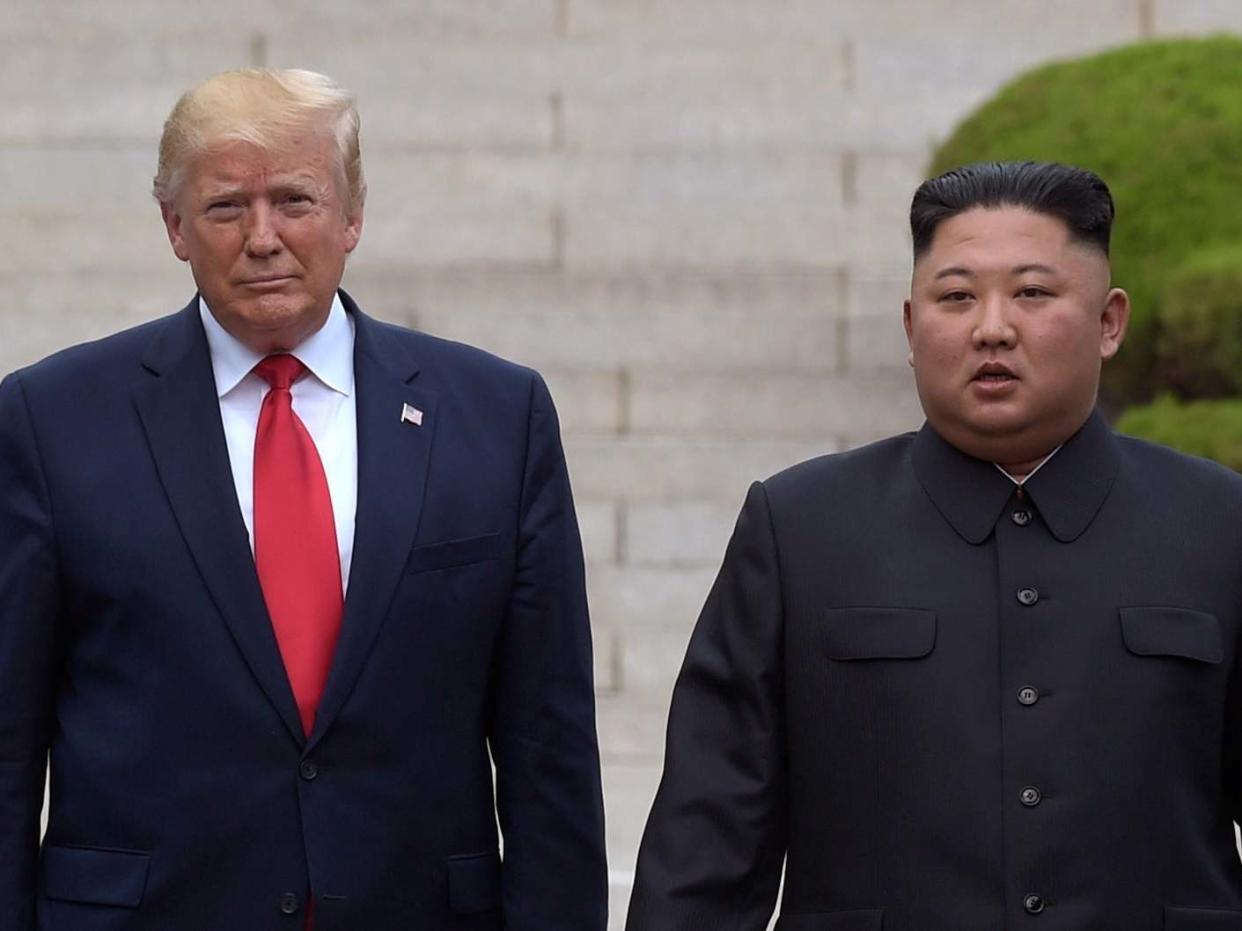 Donald Trump meets with Kim Jong-un at the North Korean side of the border in Demilitarized Zone: AP