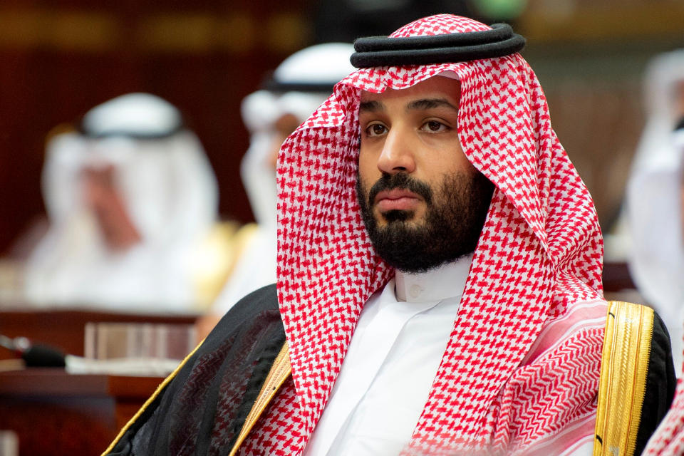 Saudi Crown Prince Mohammed bin Salman attends a session of the Shura Council in Riyadh (Reuters)