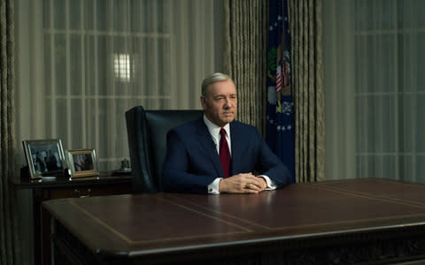 Kevin Spacey as unscrupulous politician Frank Underwood in House of Cards - Credit: Netflix
