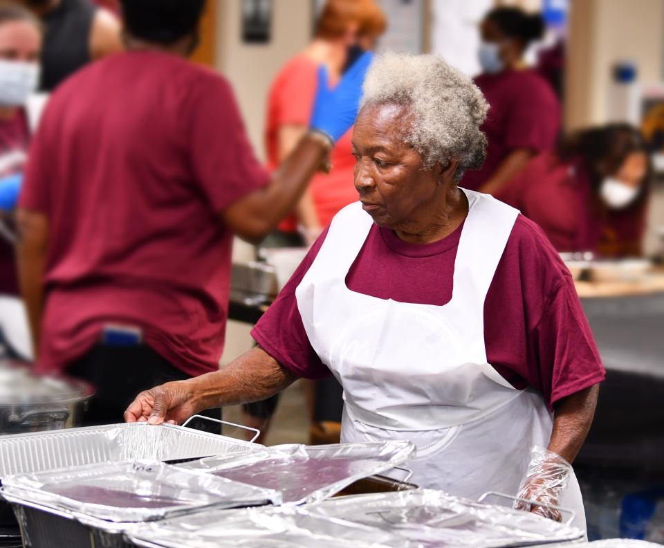 For the last 21 years, Dorothy Linson, affectionately known as Ms. Dot. has spent the Thursday before Thanksgiving serving Thanksgiving dinners to the south Brevard community. She is assisted by her family, friends, volunteers and the Melbourne and Palm Bay police. 