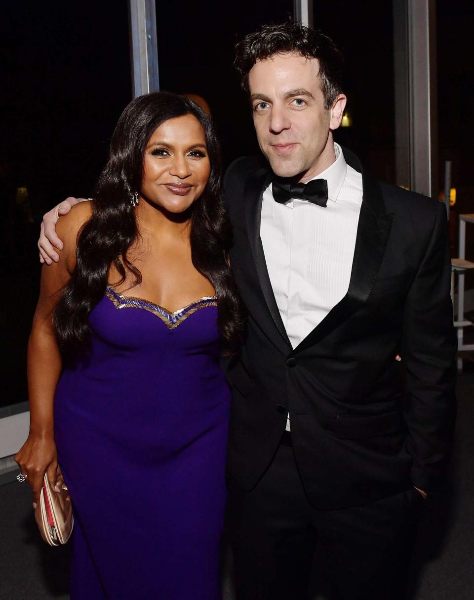 Mindy Kaling and B. J. Novak attend the 2020 Vanity Fair Oscar Party hosted by Radhika Jones at Wallis Annenberg Center for the Performing Arts on February 09, 2020 in Beverly Hills, California