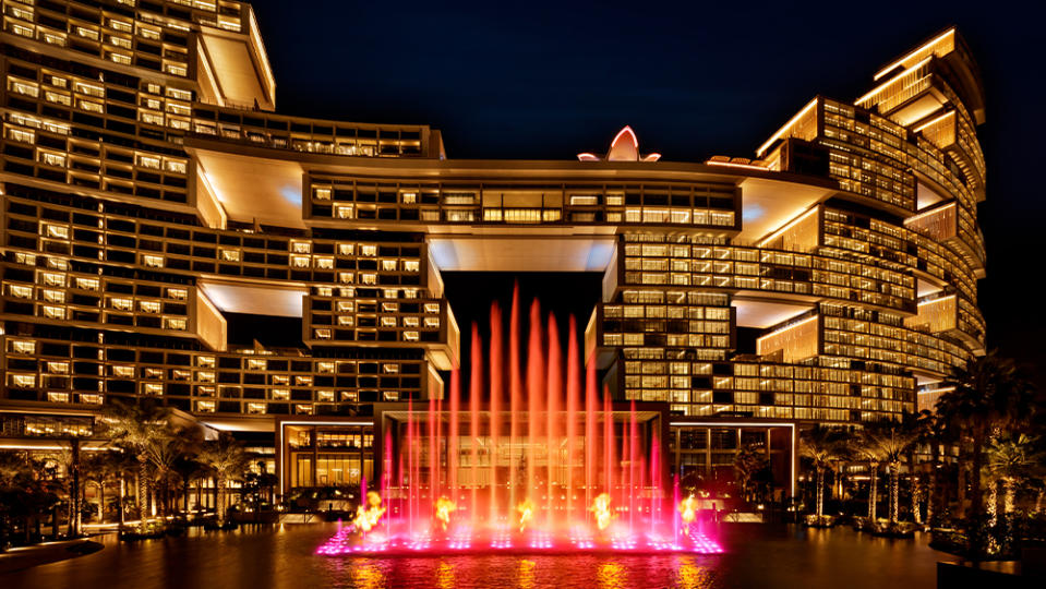 The resort shimmers during nighttime.