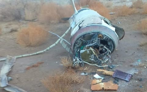 Pieces of missiles are seen at the rural area of Al-Baghdadi town after Iran's Islamic Revolutionary Guard Corps (IRGC)  - Credit: &nbsp;Anadolu