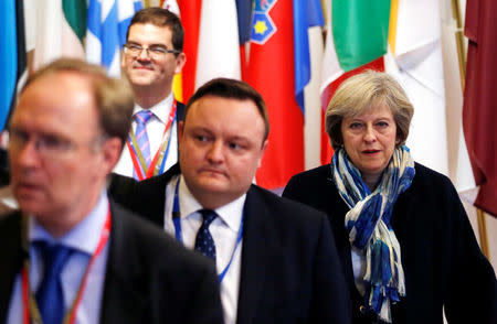 Britain's Prime Minister Theresa May leaves a European Union leaders summit in Brussels, Belgium, October 21, 2016. REUTERS/Francois Lenoir