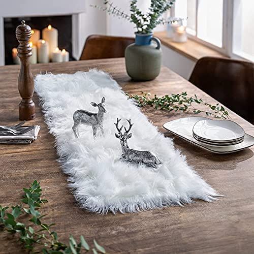 Small White Fur Table Runners