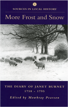 The book cover of the 18th-century farming diary of Janet Burnet showing sheep in the snow.
