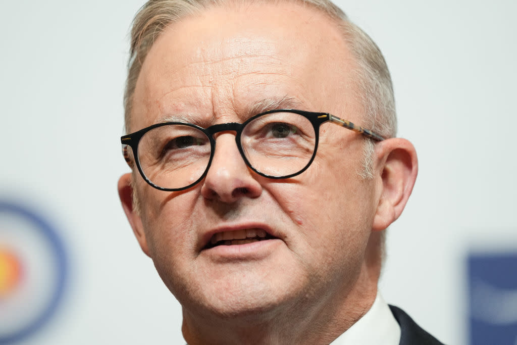 Australian Prime Minister Anthony Albanese speaks at a news conference during an ASEAN special summit in Melbourne on March 5, 2024.<span class="copyright">Asanka Ratnayake—Getty Images</span>