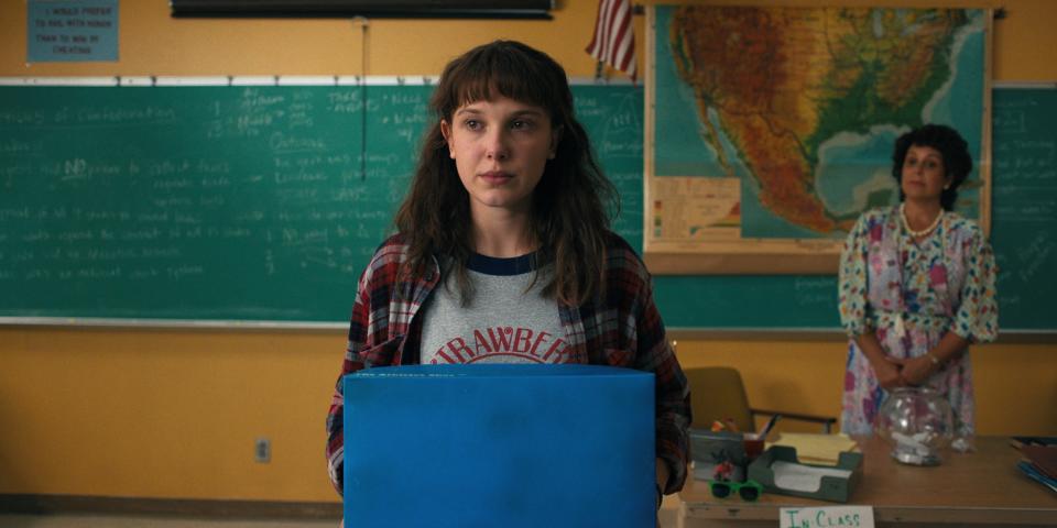 Millie as Eleven in a classroom