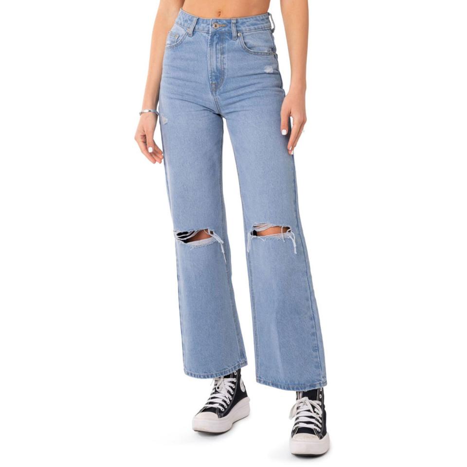 Lori Ripped High Waist Wide Leg Jeans