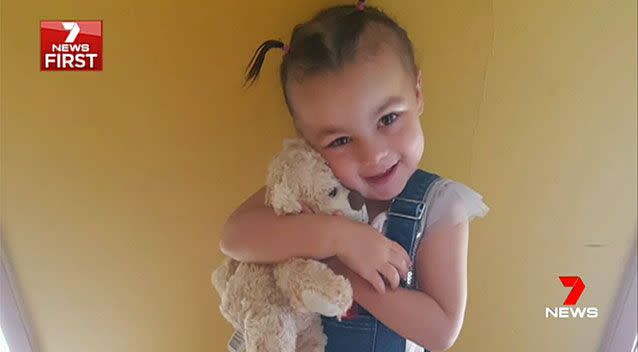 Three-year-old Indy was playing at the memorial when it fell and crushed her. Source: 7 News