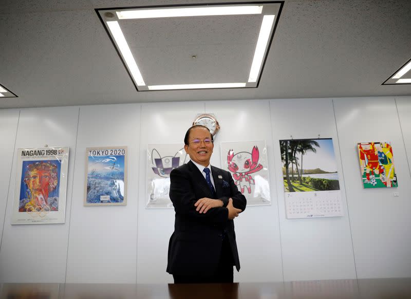 Toshiro Muto, Tokyo 2020 Organizing Committee Chief Executive Officer, poses for a photograph during an interview with Reuters in Tokyo