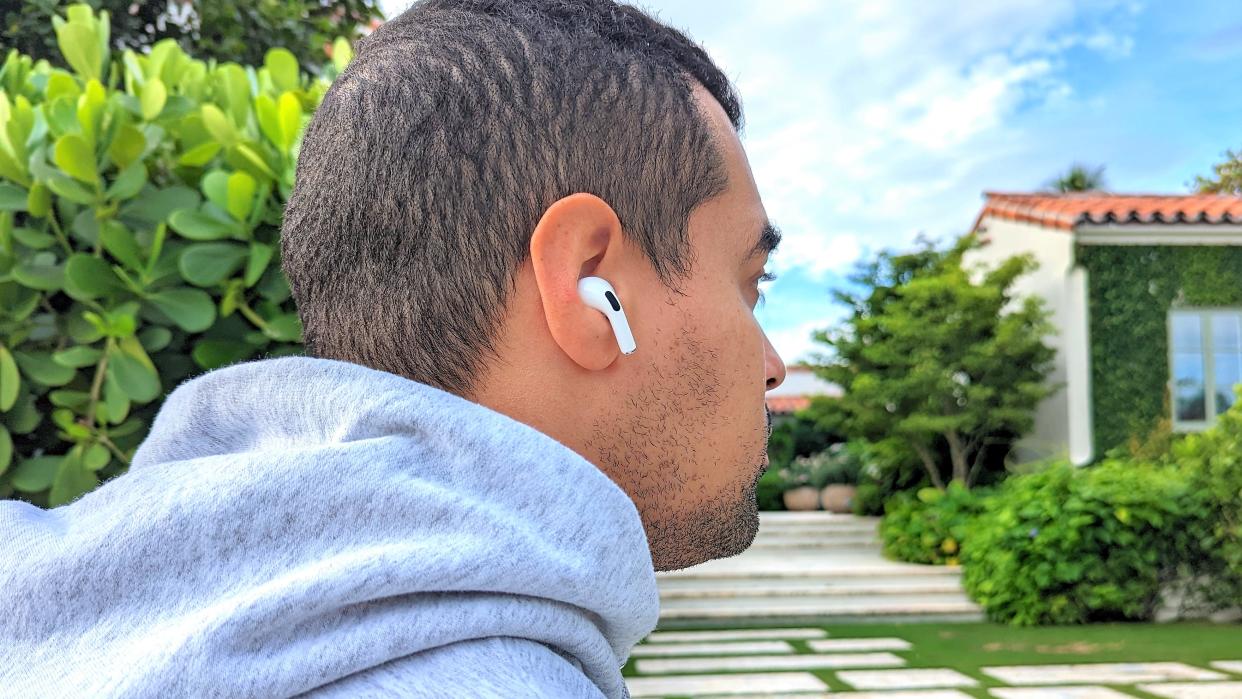  Our reviewer running with AirPods Pro 2 