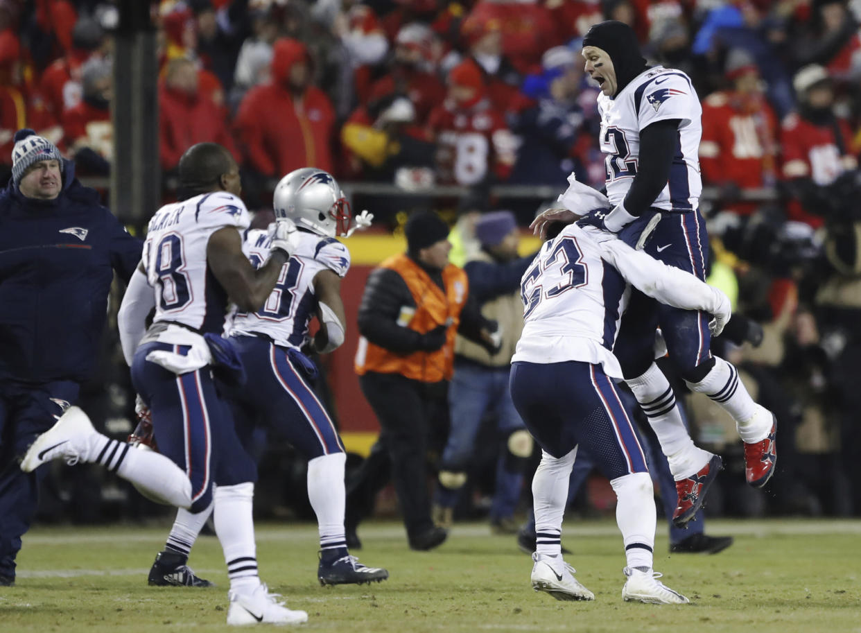 The New England Patriots won the AFC championship in January, beating the Kansas City Chiefs in overtime. (AP)
