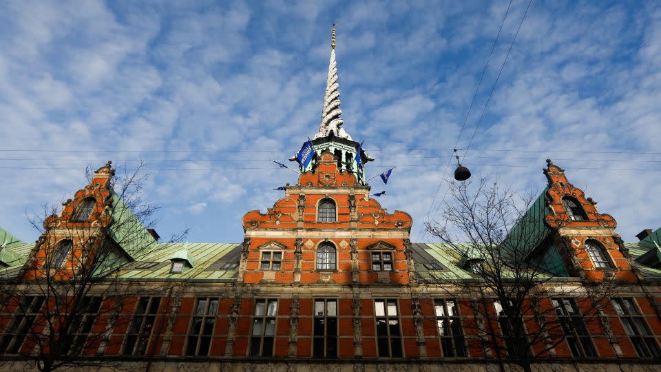 The Old Stock Exchange building is pictured before Tuesday's devastating fire. - Luke MacGregor/Bloomberg/Getty Images